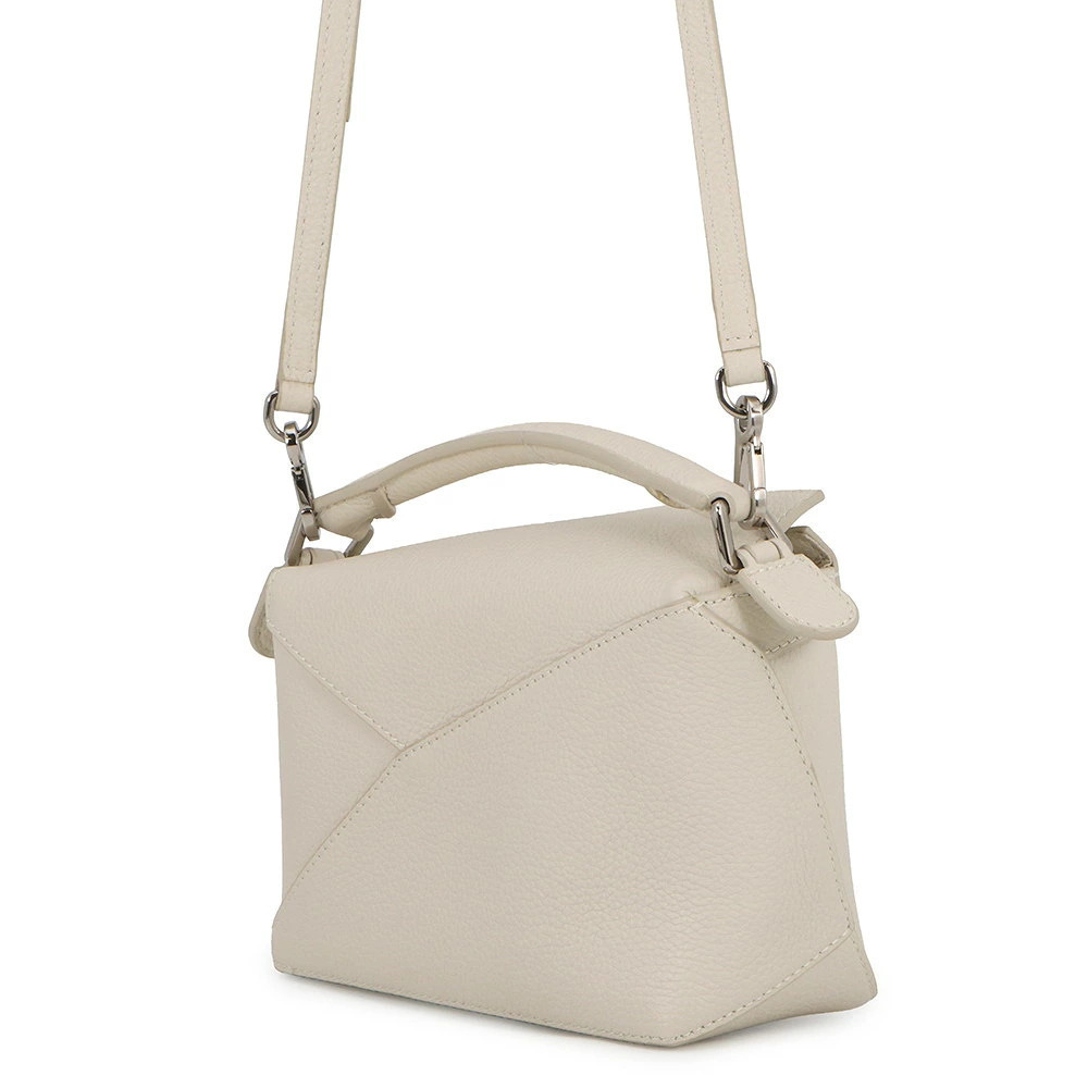 Loewe Bag Leather Shoulder Handbag Puzzle Calf White